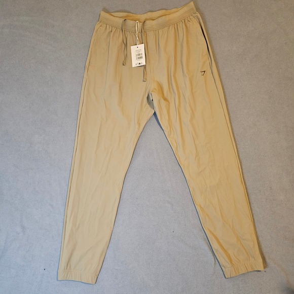 Gymshark Studio Joggers XL Mens Slim Fit Drawstring Casual Pants Brown - Picture 1 of 8